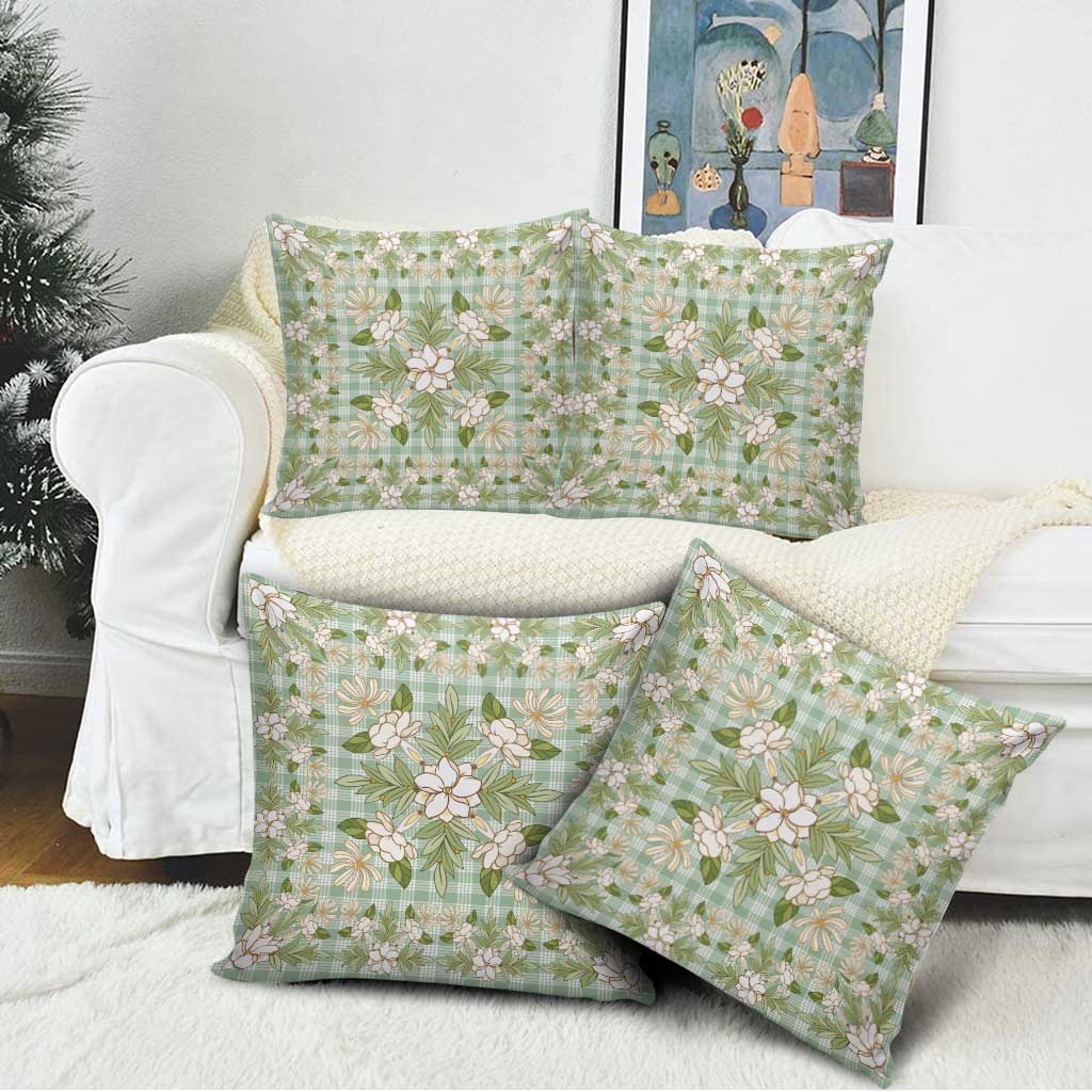 Squares Maile Leaf Pillow Cover Turquoise Palaka Hawaiian Quilt Pattern - Polynesian Pride