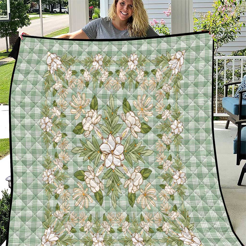 Squares Maile Leaf Quilt Turquoise Palaka Hawaiian Quilt Pattern - Polynesian Pride