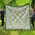 Squares Maile Leaf Quilt Turquoise Palaka Hawaiian Quilt Pattern - Polynesian Pride