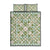 Squares Maile Leaf Quilt Bed Set Turquoise Palaka Hawaiian Quilt Pattern - Polynesian Pride