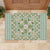 Squares Maile Leaf Rubber Doormat Turquoise Palaka Hawaiian Quilt Pattern - Polynesian Pride