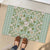 Squares Maile Leaf Rubber Doormat Turquoise Palaka Hawaiian Quilt Pattern - Polynesian Pride