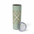 Squares Maile Leaf Skinny Tumbler Turquoise Palaka Hawaiian Quilt Pattern - Polynesian Pride