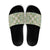 Squares Maile Leaf Slide Sandals Turquoise Palaka Hawaiian Quilt Pattern - Polynesian Pride