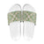 Squares Maile Leaf Slide Sandals Turquoise Palaka Hawaiian Quilt Pattern - Polynesian Pride