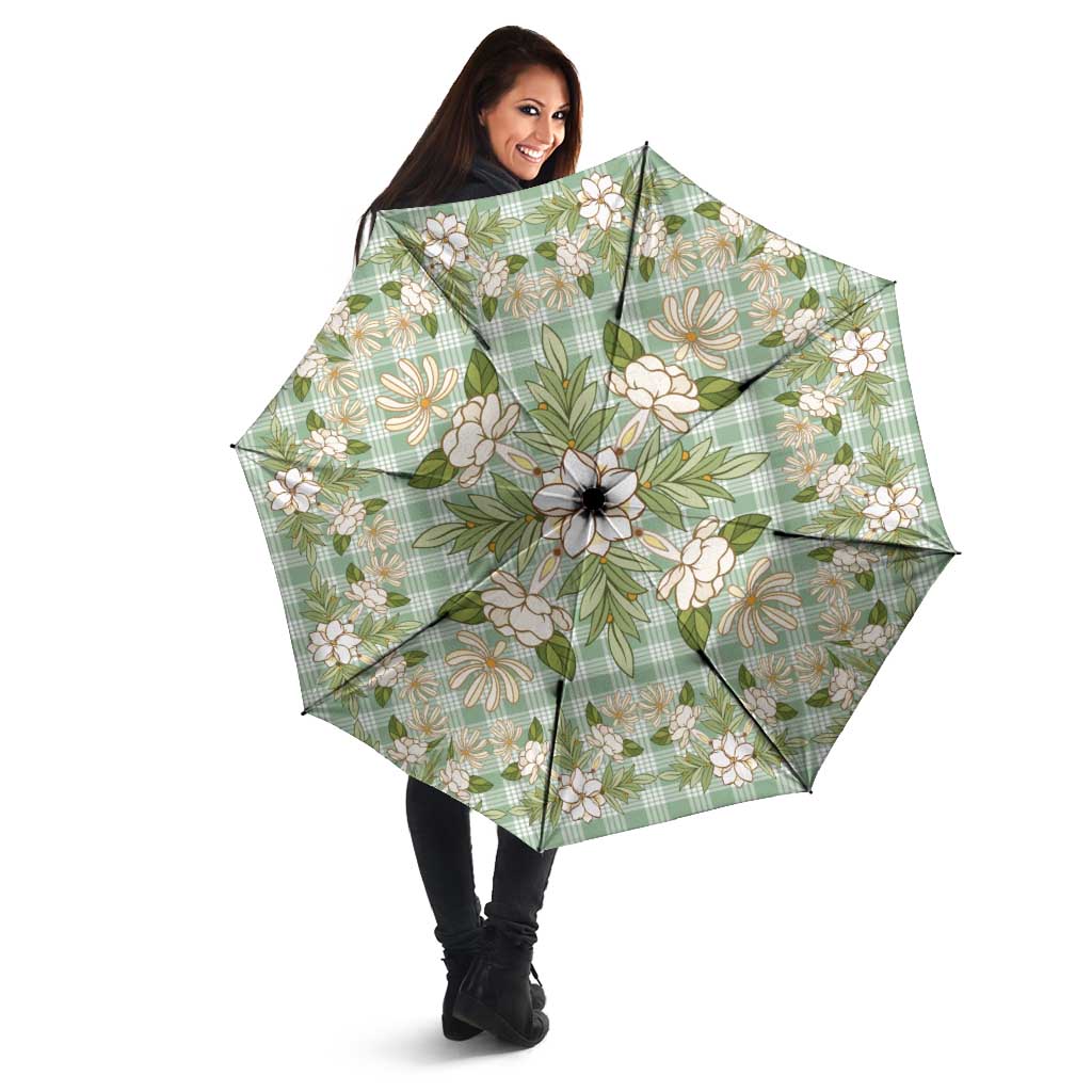 Squares Maile Leaf Umbrella Turquoise Palaka Hawaiian Quilt Pattern - Polynesian Pride