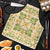 Squares Puakenikeni and Kalo Apron Beige Palaka Hawaiian Quilt Pattern - Polynesian Pride
