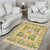 Squares Puakenikeni and Kalo Area Rug Beige Palaka Hawaiian Quilt Pattern - Polynesian Pride