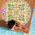 Squares Puakenikeni and Kalo Beach Blanket Beige Palaka Hawaiian Quilt Pattern - Polynesian Pride