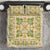 Squares Puakenikeni and Kalo Bedding Set Beige Palaka Hawaiian Quilt Pattern - Polynesian Pride
