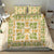 Squares Puakenikeni and Kalo Bedding Set Beige Palaka Hawaiian Quilt Pattern - Polynesian Pride