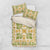 Squares Puakenikeni and Kalo Bedding Set Beige Palaka Hawaiian Quilt Pattern - Polynesian Pride
