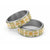 Squares Puakenikeni and Kalo Classic Ring Beige Palaka Hawaiian Quilt Pattern - Polynesian Pride