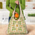 Squares Puakenikeni and Kalo Grocery Bag Beige Palaka Hawaiian Quilt Pattern - Polynesian Pride
