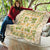 Squares Puakenikeni and Kalo Quilt Beige Palaka Hawaiian Quilt Pattern - Polynesian Pride