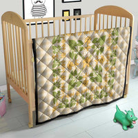 Squares Puakenikeni and Kalo Quilt Beige Palaka Hawaiian Quilt Pattern - Polynesian Pride