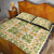 Squares Puakenikeni and Kalo Quilt Bed Set Beige Palaka Hawaiian Quilt Pattern - Polynesian Pride