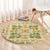 Squares Puakenikeni and Kalo Round Carpet Beige Palaka Hawaiian Quilt Pattern - Polynesian Pride