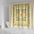 Squares Puakenikeni and Kalo Shower Curtain Beige Palaka Hawaiian Quilt Pattern - Polynesian Pride