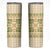 Squares Puakenikeni and Kalo Skinny Tumbler Beige Palaka Hawaiian Quilt Pattern - Polynesian Pride