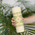 Squares Puakenikeni and Kalo Skinny Tumbler Beige Palaka Hawaiian Quilt Pattern - Polynesian Pride
