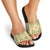 Squares Puakenikeni and Kalo Slide Sandals Beige Palaka Hawaiian Quilt Pattern - Polynesian Pride