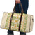 Squares Puakenikeni and Kalo Travel Bag Beige Palaka Hawaiian Quilt Pattern - Polynesian Pride