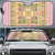 Squares Puakenikeni and Kalo Auto Sun Shade Pink Palaka Hawaiian Quilt Pattern - Polynesian Pride