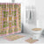 Squares Puakenikeni and Kalo Bathroom Set Pink Palaka Hawaiian Quilt Pattern - Polynesian Pride