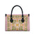 Squares Puakenikeni and Kalo Leather Bag Pink Palaka Hawaiian Quilt Pattern - Polynesian Pride