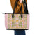 Squares Puakenikeni and Kalo Leather Tote Bag Pink Palaka Hawaiian Quilt Pattern - Polynesian Pride