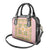 Squares Puakenikeni and Kalo Shoulder Handbag Pink Palaka Hawaiian Quilt Pattern - Polynesian Pride