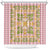 Squares Puakenikeni and Kalo Shower Curtain Pink Palaka Hawaiian Quilt Pattern - Polynesian Pride