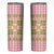 Squares Puakenikeni and Kalo Skinny Tumbler Pink Palaka Hawaiian Quilt Pattern - Polynesian Pride