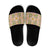 Squares Puakenikeni and Kalo Slide Sandals Pink Palaka Hawaiian Quilt Pattern - Polynesian Pride