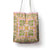Squares Puakenikeni and Kalo Tote Bag Pink Palaka Hawaiian Quilt Pattern - Polynesian Pride