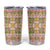 Squares Puakenikeni and Kalo Tumbler Cup Pink Palaka Hawaiian Quilt Pattern - Polynesian Pride