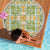 Squares Puakenikeni and Kalo Beach Blanket Turquoise Palaka Hawaiian Quilt Pattern - Polynesian Pride