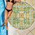 Squares Puakenikeni and Kalo Beach Blanket Turquoise Palaka Hawaiian Quilt Pattern - Polynesian Pride