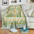 Squares Puakenikeni and Kalo Blanket Turquoise Palaka Hawaiian Quilt Pattern - Polynesian Pride