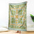 Squares Puakenikeni and Kalo Blanket Turquoise Palaka Hawaiian Quilt Pattern - Polynesian Pride