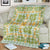 Squares Puakenikeni and Kalo Blanket Turquoise Palaka Hawaiian Quilt Pattern - Polynesian Pride