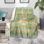 Squares Puakenikeni and Kalo Blanket Turquoise Palaka Hawaiian Quilt Pattern - Polynesian Pride