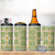 Squares Puakenikeni and Kalo 4 in 1 Can Cooler Tumbler Turquoise Palaka Hawaiian Quilt Pattern - Polynesian Pride