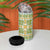 Squares Puakenikeni and Kalo 4 in 1 Can Cooler Tumbler Turquoise Palaka Hawaiian Quilt Pattern - Polynesian Pride