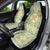 Squares Puakenikeni and Kalo Car Seat Cover Turquoise Palaka Hawaiian Quilt Pattern - Polynesian Pride