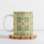 Squares Puakenikeni and Kalo Ceramic Mug Turquoise Palaka Hawaiian Quilt Pattern - Polynesian Pride