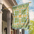 Squares Puakenikeni and Kalo Garden Flag Turquoise Palaka Hawaiian Quilt Pattern - Polynesian Pride