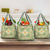 Squares Puakenikeni and Kalo Grocery Bag Turquoise Palaka Hawaiian Quilt Pattern - Polynesian Pride