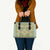 Squares Puakenikeni and Kalo Leather Bag Turquoise Palaka Hawaiian Quilt Pattern - Polynesian Pride